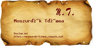 Moszurák Tímea névjegykártya